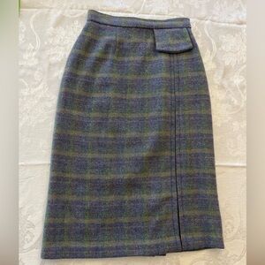 HANDMADE Vintage Plaid Wool Skirt